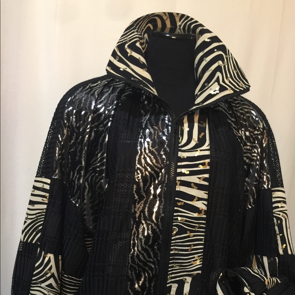 Carolean🌷Jkt Blk/Gold/Cream Lined Size L - Picture 7 of 8